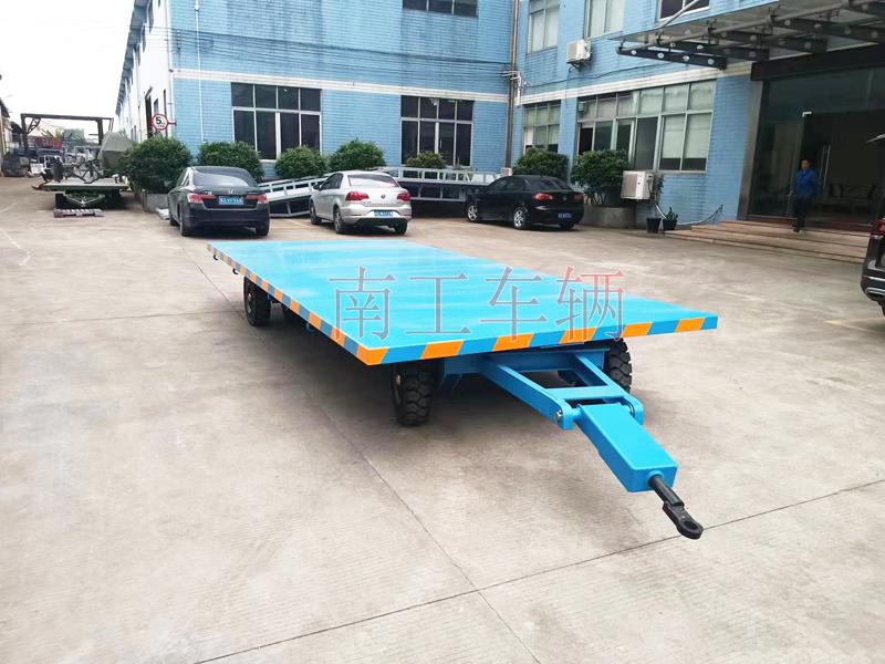 6噸無動力叉車牽引平板拖車 藍(lán)色